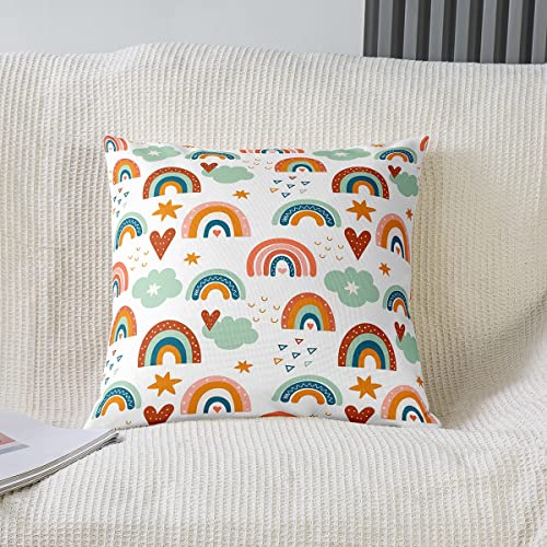 Erosebridal CMHS2190XXY-KD_60X60X1 Kids Rainbow Decorative Pillow Cover 24X24 Girly Cartoon Stars Pillow Cover For Bedroom Home Couch Cute Love Hearts Clouds Throw Pillow Cover Girls Geometric Triangle Dots Cushion Cover thumb #1