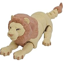 3D Printed Toy, Cute 3D Print Animals, 3D Printing Flexible Joints Fidget Toys for Stress Relief, Animals Figurines for Desk Decor Male Lion