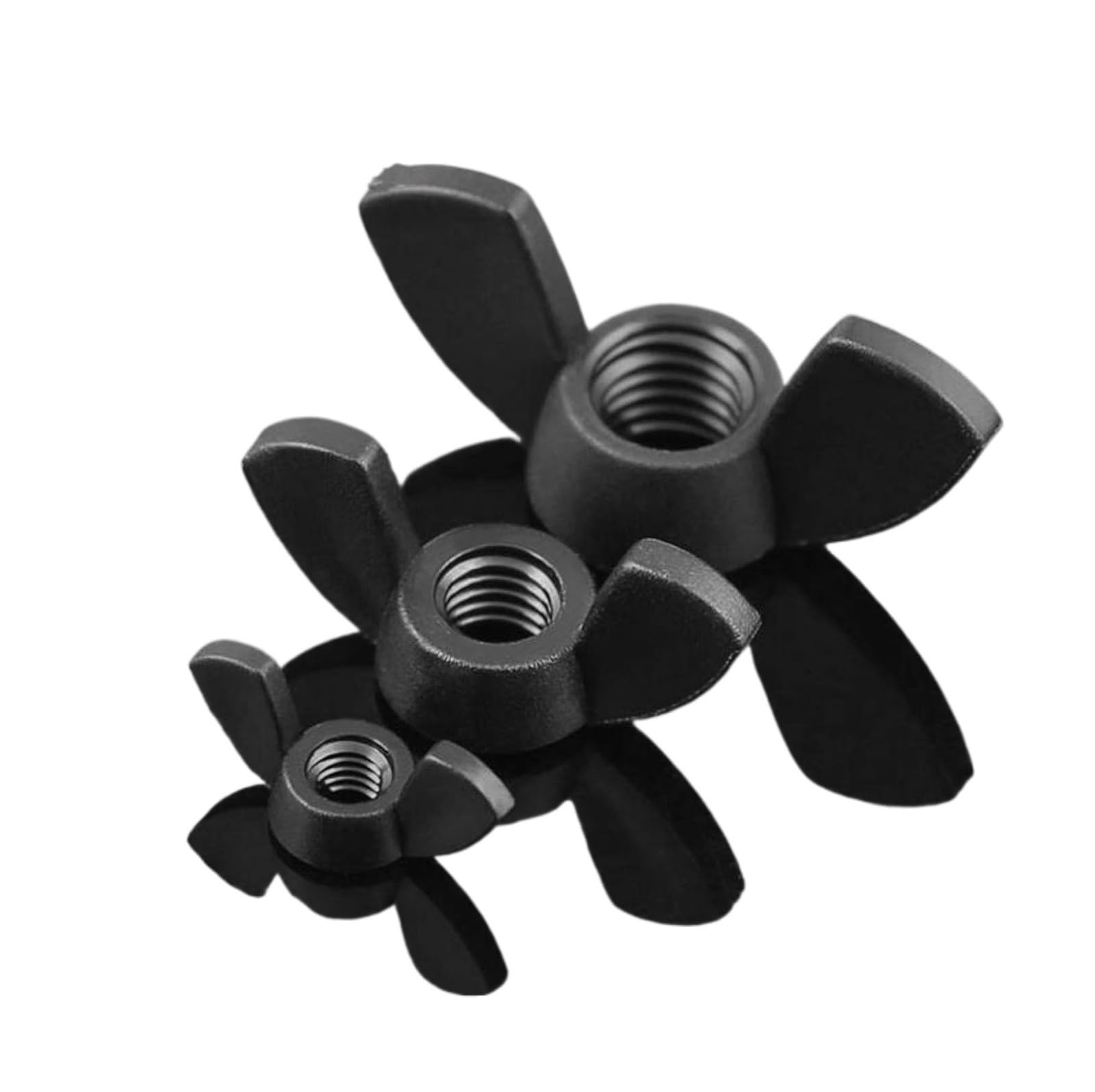Flügelmutter-Befestigungselemente Schwarz-weiße Nylon-Flügelmuttern, handfest, Kunststoff-Flügelmutter, Flügelmutter, M3, M4, M5, M6, M8, M10, M12, Flügelmutter, 6 Stück(White,M6)