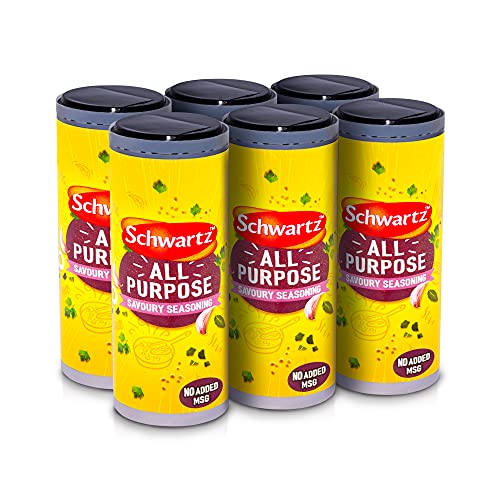 Schwartz All Purpose Savoury Seasoning Drum 110 G | Pack of 6 | Expertly Blended with Onion and Garlic | No Added MSG or Artificial Colours
