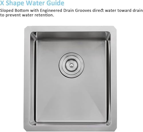 15 Inch Undermount Bar Sink Stainless Steel-Bokaiya 15X17 Wet Bar Sink Undermount Small Sink 16 Gauge Single Bowl Kitchen Bar Sink With Bottom Grid #TOP4