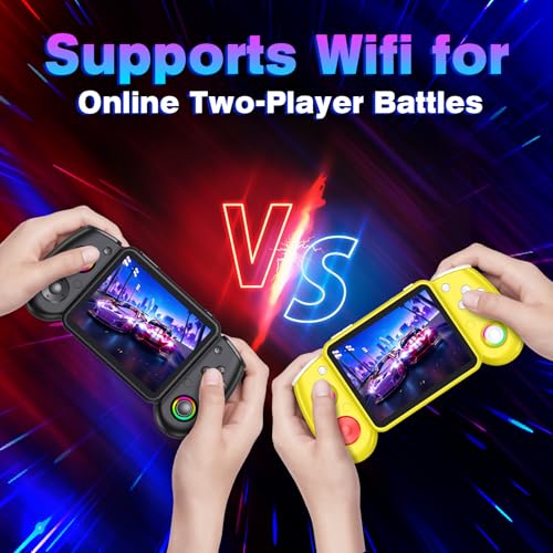 Image of RG43H Pro Retro Handheld Game Console, 4.3 Inch Retro Gaming Console with 4000mAh Battery, RK3562 Opensource Hand Held Games Console, EmuELEC&RGBOX Dual Systems Video Console, HDMI TV Output, Yellow