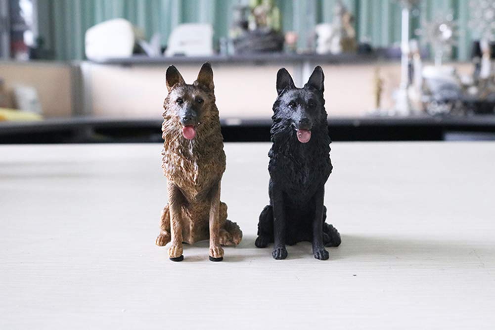 YNIYUJKL Statue Stunning Home Garden Ornament Sculpture Decoration Decorative Wolf Dog Statue Sculpture, German Shepherd Simulation Model Dog Home Gardening Car Decoration Resin Sculpt,Set