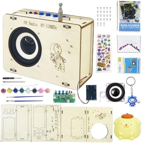 Science Kits for Kids Age 8-10 12-14, STEM Kits for Kids Age 8-10, DIY Radio Kit for Kids, Gifts for Teen Girls Boys 9 11 13 15 16+, with Paint, Brush, Painting Book, Stickers, Pendant & Squeeze Toy