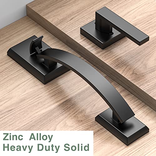 Image of Front Door Handle Black Adjustable12.7in Heavy Exterior Entry Handle Reversible