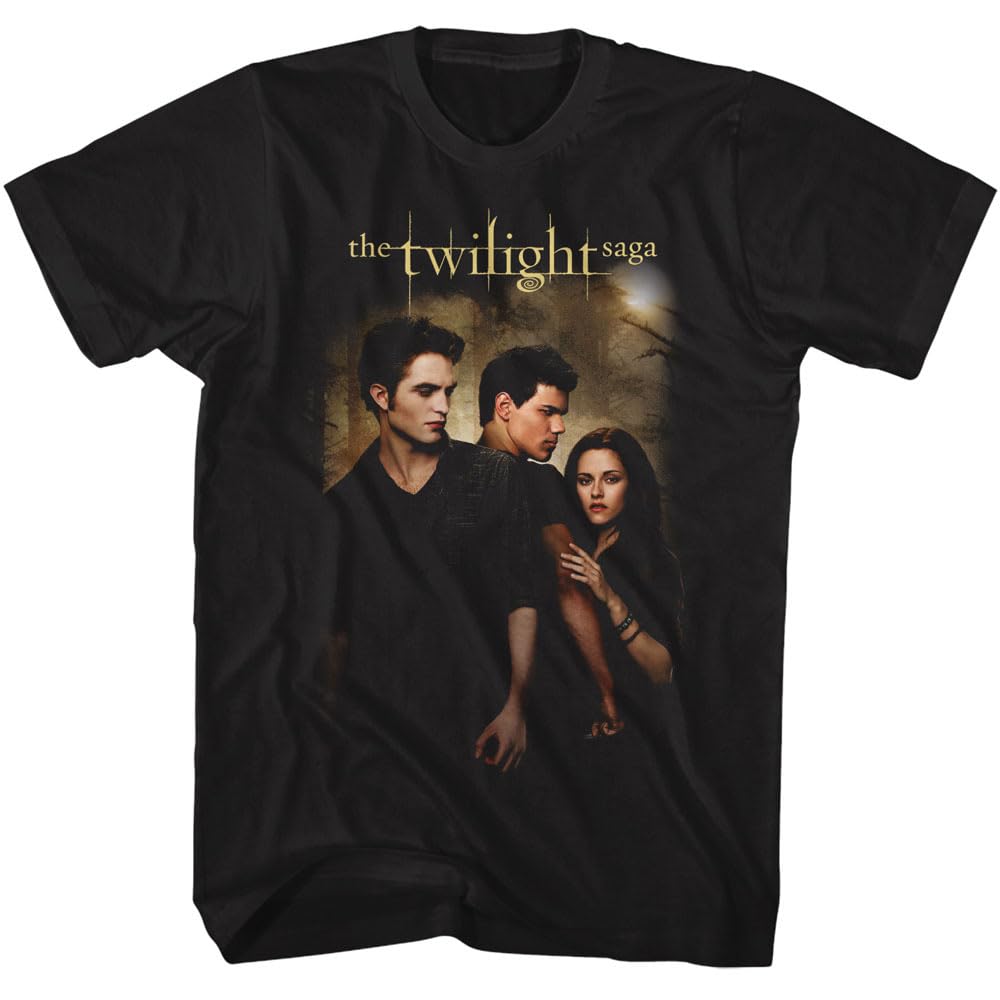 American Classics Twilight Saga Bella Edward Jacob T Shirt Black, Black, Large
