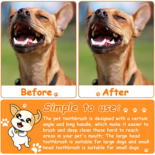 Image of Honeydak Dog Toothbrush Bulk Dual Headed Dental Brushes Dogs Tooth Brushing Kit Long Handle Pet Tooth Brush for Puppy Large Small Cats and Most Pets Teeth Cleaning Dental Supplies(70 Pcs,Colorful)