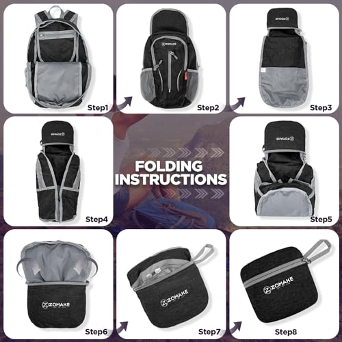 Mochila pequeña deportiva 10/20L ligera y plegable miniatura 6