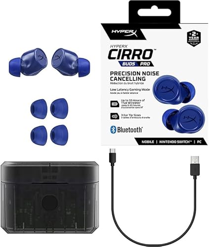 Miniatura 25 de HyperX Cirro Buds Pro - Auriculares inalámbricos verdaderos, cancelación activa de ruido, ANC, modo de sonido ambiental, baja latencia, Bluetooth