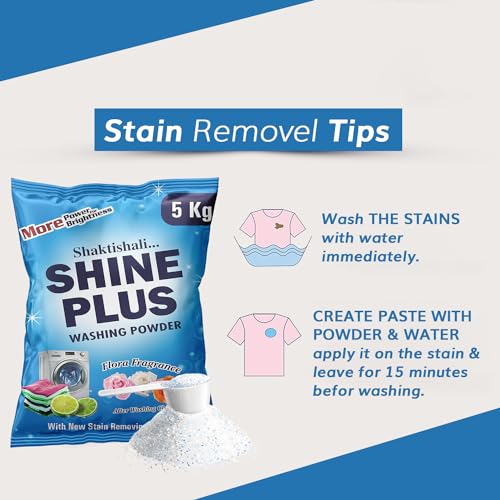 Image of Detergent Washing Powder 5 kg | New Advanced Laundry Detergent Powder | Dissolves Easily | Long Lasting Fragrance
