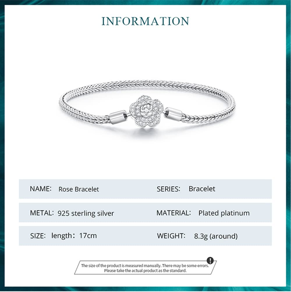 Jewelry Moments Pulsera con dije de cadena de serpiente y cierre de corazón brillante con circonitas cúbicas en plata de ley