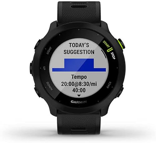 Miniatura 4 de Garmin Forerunner 55 GPS Running Watch (negro) con paquete de 2 protectores de pantalla