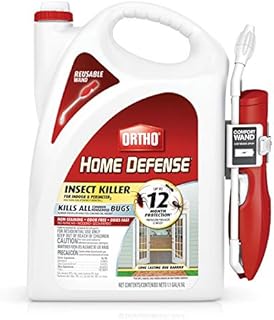 Ortho Home Defense Insect Killer for Indoor & Perimeter2: With Comfort Wand, Kills Ants, Cockroaches, Spiders, Fleas & Ticks, Odor Free, 1.1 gal, 1 Pack