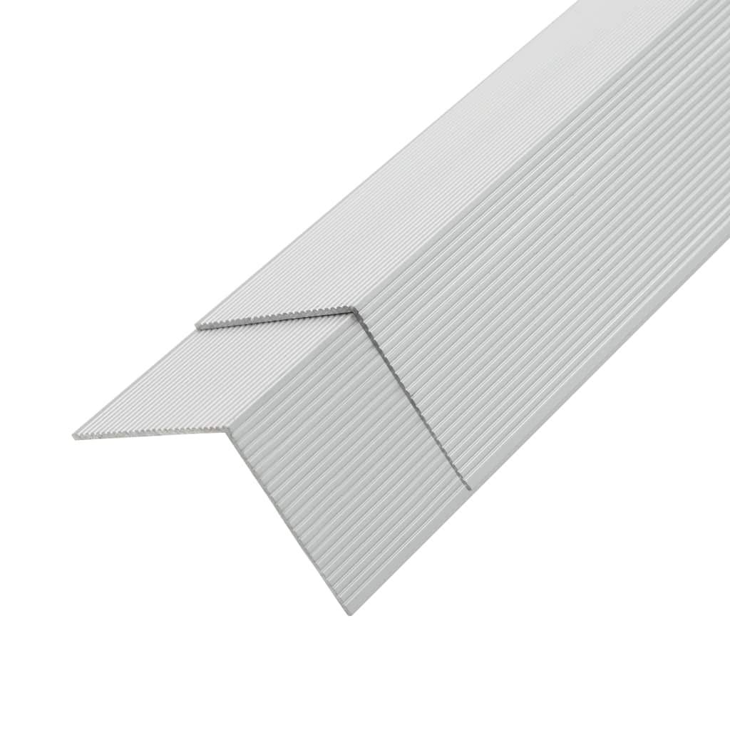 Festnight Lot de 5 Cornière de Terrasse en Aluminium 170 cm Argenté
