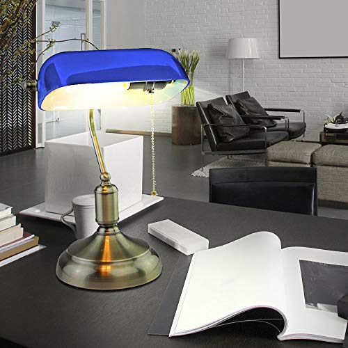 etc-shop Retro Tisch Lampen Arbeits Zimmer Banker Glas Lese Leuchten Antik...