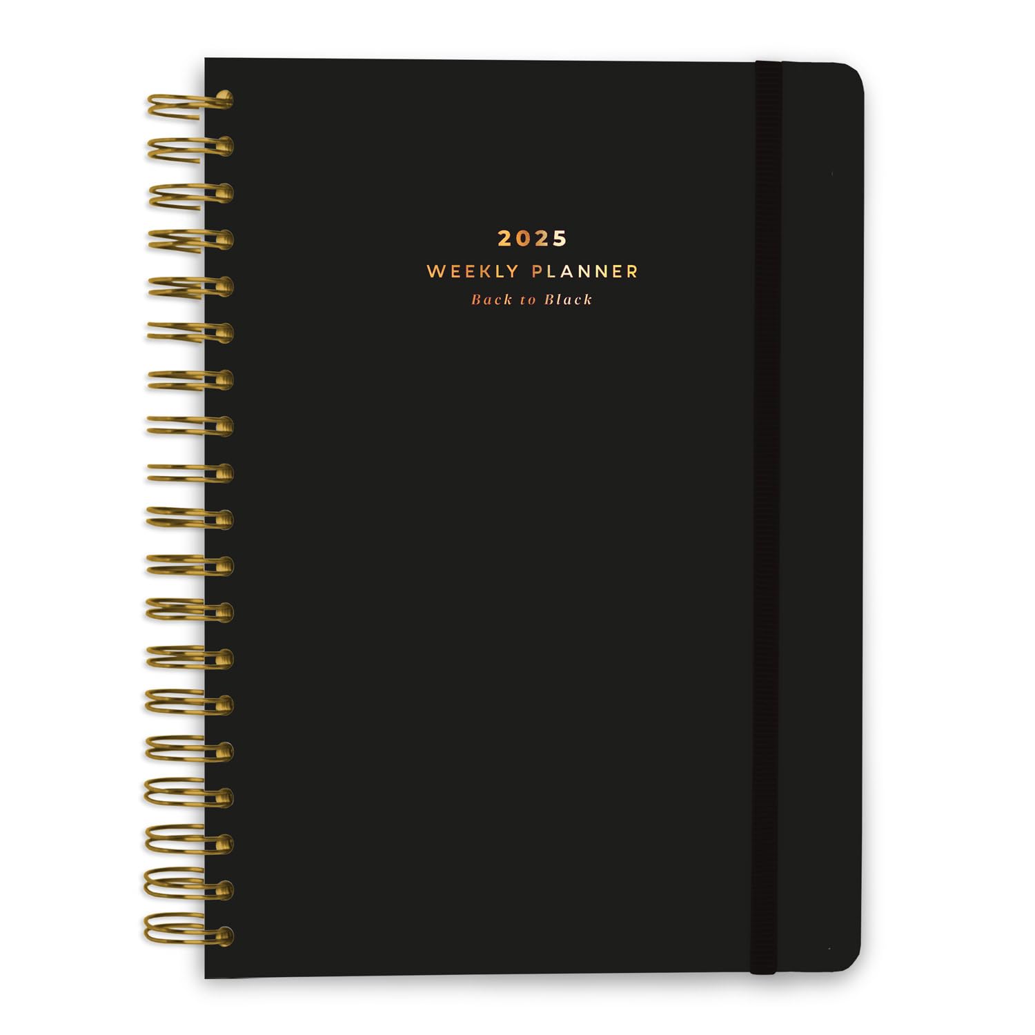Kokonote Diary 2025 A5 Week To View - Back To Black | January 2025 - December 2025 | A5 Planner With Stickers & Bookmarks | 2025 Planner Diary, 2025 Diary A5 Week To View