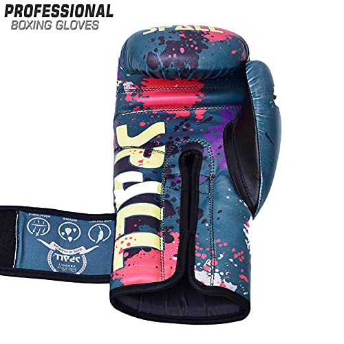 Spall Pro Us Boxing Gloves For Men & Women - Pro Training Sparring Punching Gloves - Muay Thai Mma, Kickboxing Heavy Bag Workout Leather Boxing Gloves - Scary Green - 10 Oz #TOP5
