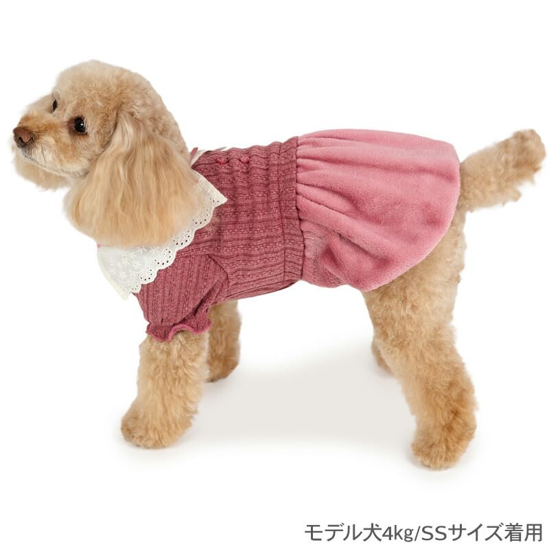 ピンクのニット犬用ドレス レース襟付き Amazon | ペットパラダイス 犬 服 レース 襟 ワンピース ブランド