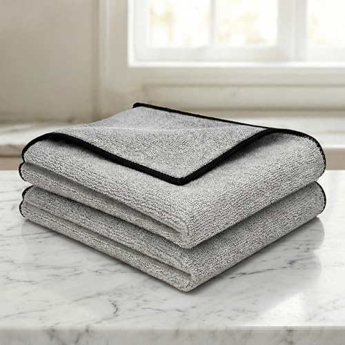 Image of Cutting EDGE 300 GSM Car Microfiber Cloth, 40x30 cm, Grey (Set of 2) | Material: Microfiber, 300 GSM, Ideal for Car, Bike, Glass & Dashboard Cleaning, Soft, Lint-Free & Scratch-Free
