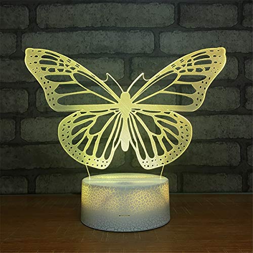 Download Usb Powered Stunning Butterfly 7 Colors Changing Optical Illusion Night Light Crackle Paint Base 3d Glow Led Touch Table Desk Lamps Art Sculpture Beside Lights Toy For Kids Gifts Wantitall