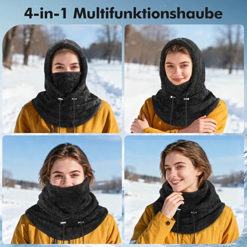 Tavaler Sturmhaube Herren/Damen Winter | Balaclava Fleece | Kapuzenschal Thermo | Skimaske Wolle | Schalmütze Winddicht Skimütze für Radfahren, Snowboarden, Skifahren