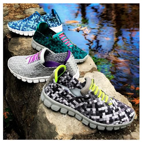 Image of Zee Alexis Women's Danielle Sneakers | Breathable Lightweight Flexible Casual Comfortable Slip-On No-Tie Elastic Laces Woven Shoes