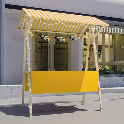 Chariot de marché pliable portable en bois naturel pour commerçant