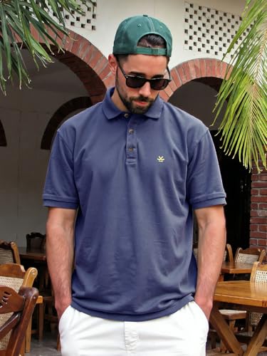 Image of WROGN Men's Pure Cotton Pique Stretch T-Shirt | Slim Fit