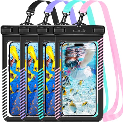smartlle waterproof phone holder pouches, Cell phone water protectors pack, IPX8 waterproof phone cases & covers for iPhone 15 14 13 Pro Max 12 11, for Galaxy S24 S23 Ultra Note, 7
