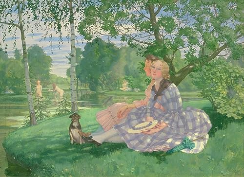 Affiche Konstantin Somov L'été portrait art reproduction décoration murale 60x90cm
