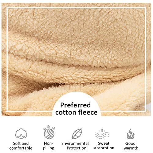 Kids Winter One Piece Hat and Scarf, Unisex Warm Fleece Hat Neck Warmer Hood Cap with Bear Ears for 5-8 Years Old Girls Boys4