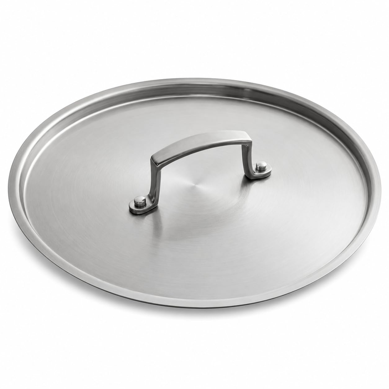 SS3 Series 14-Inch Stainless Steel Tri-Ply Lid with Riveted Handle by Glownary – Stainless Steel, Silver, Model 473tplcvr14
