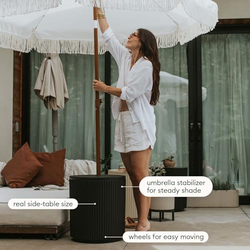 Image of Veradek Umbrella Side Table - Outdoor Patio Table with Umbrella Hole