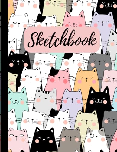 Sketch Book for Drawing - Cute Cat Cover: 100 Pages 8.5 x 11 inches Large Sketchpad Notebook for Journaling, Scribbles, Writing, Crayon Coloring Sketching or Doodling | Great Gift for All Ages image 2