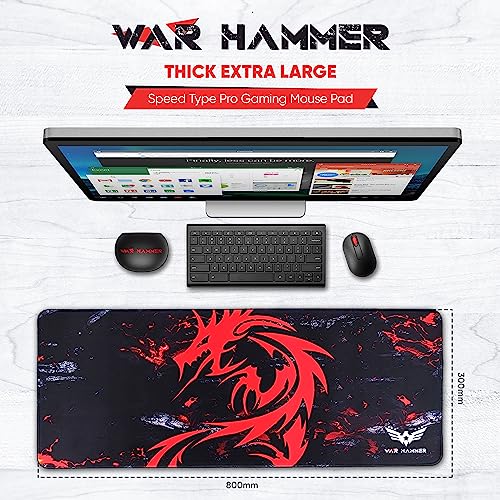 WAR-HAMMER-GX1050-Speed-Type-Gaming-Mousepad-XL-BlackRed