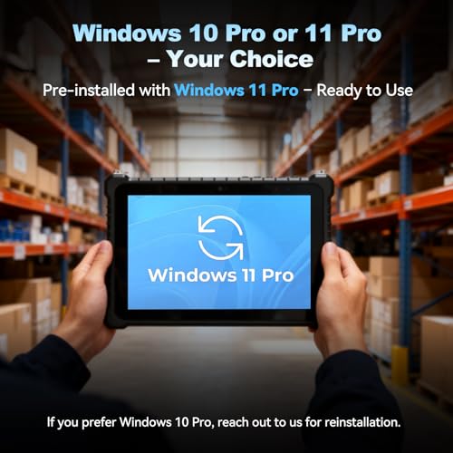Image of 10.1 inch Rugged Tablet PC,Windows 11 Pro Tablet,Intel i5-10210Y,16GB+128GB,IP67 Waterproof,8000mAh,700‑nit Sunlight‑readable,Industrial Construction Work,4G LTE /WiFi6 /GPS /2D Scanner