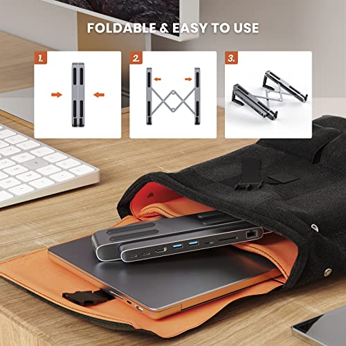 Usb C Laptop Docking Station Stand, Geodmaer Detachable Magnetic Usb C Hub Dock With 4K Hdmi, 2*Usb3.0, Pd100W, Tf/Sd, Gigabit Ethernet, Docking Station For Macbook Pro/Air/Dell/Hp/Surface/Lenovo #TOP6