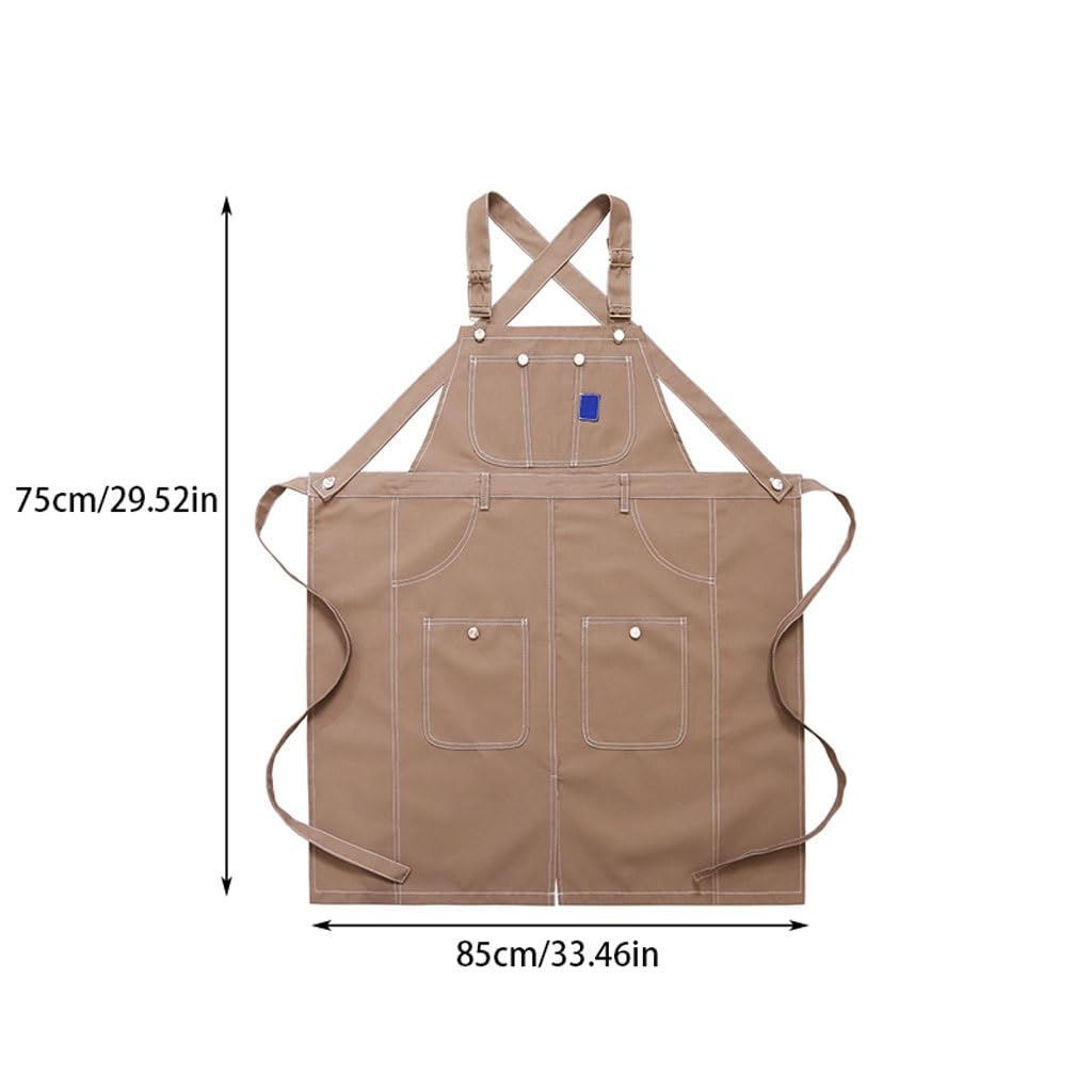 Tablier de Serveur Tablier en toile for magasin de thé au lait, vêtements de travail for hommes et femmes, for café, pâtisserie, coiffeur, barbier, Restaurant Tabliers de Cuisine Tablier de Chef(A)