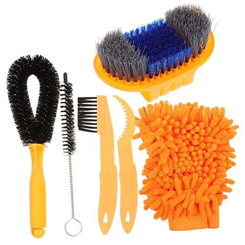 BESPORTBLE 6pc Bike Kit Bicycle Chain Cleaning Brush Set for Deep Maintenance Tidy Bikes Includes Chain Tire Wheel Cleaner