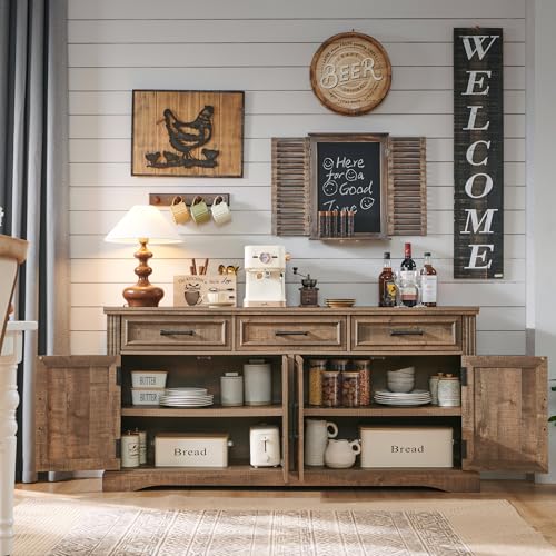 Jxqtlingmu LM030-66TVLB 66 Inch Large Buffet Sideboard Cabinet thumb #2