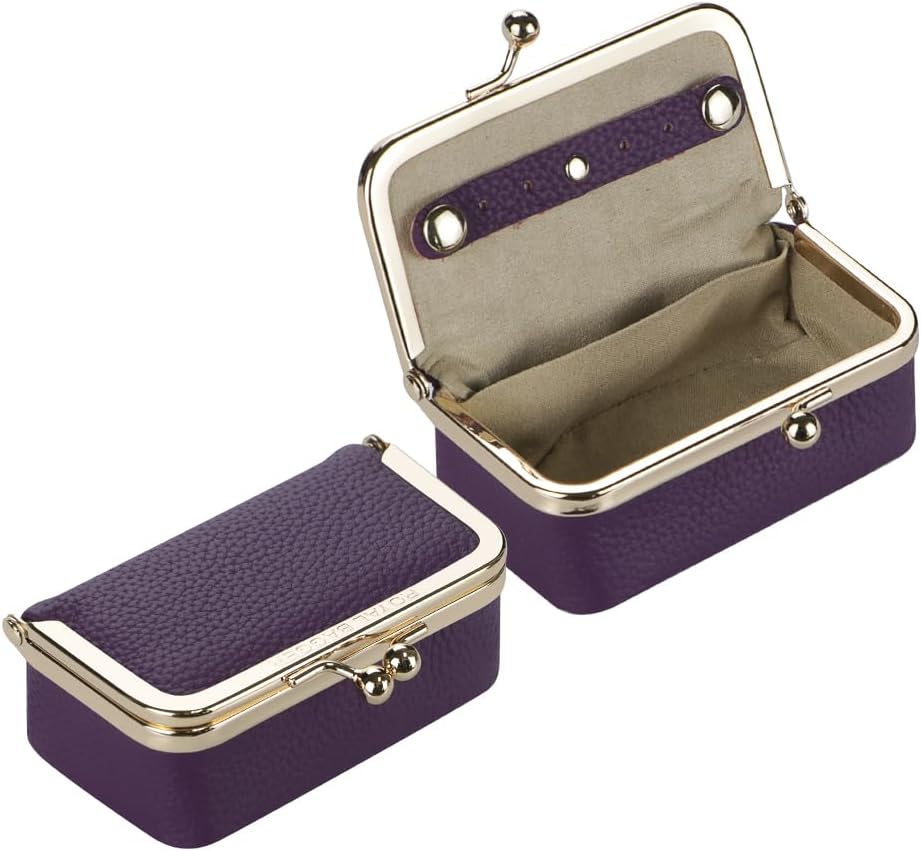 genuine leather jewelry box deep purple exterior