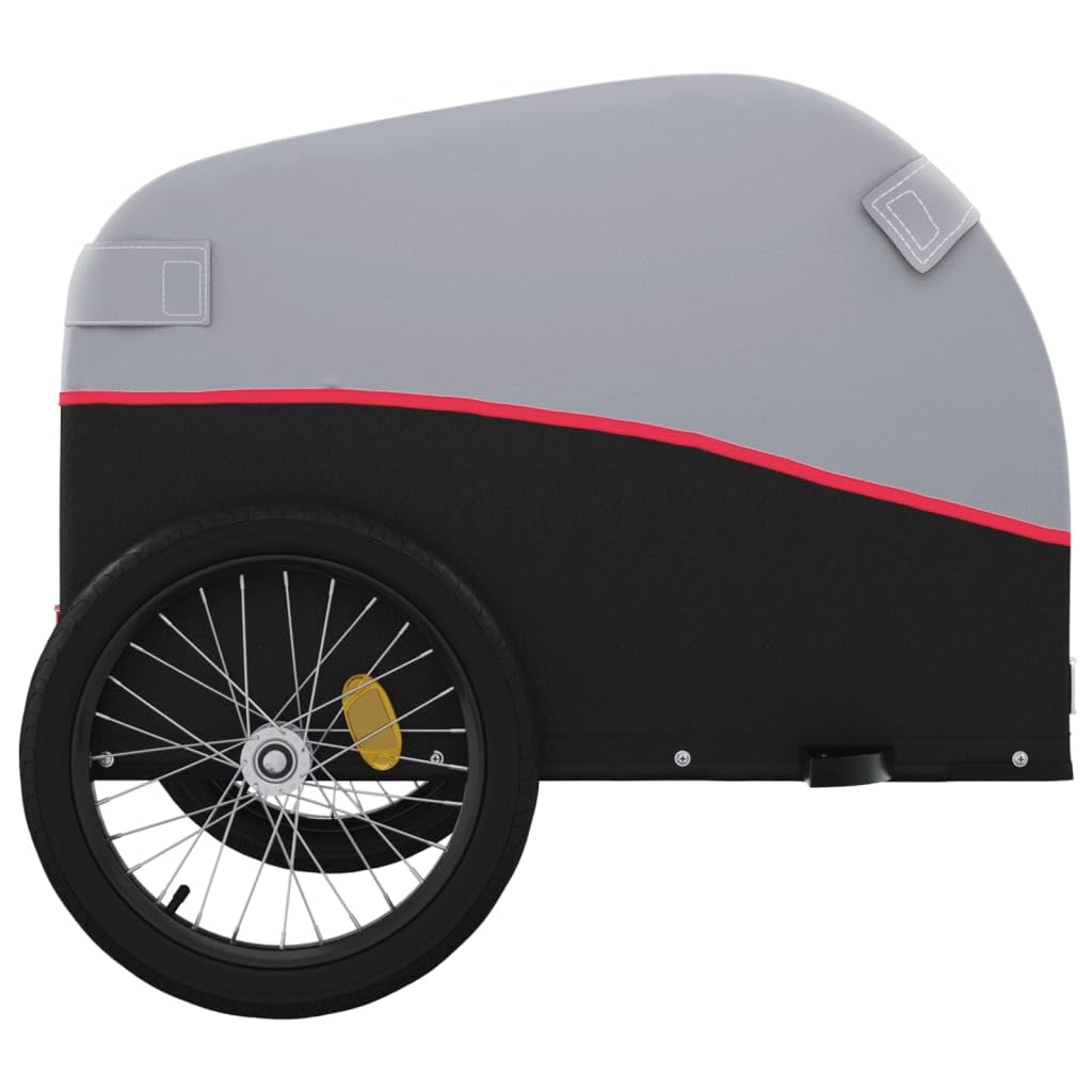 Mangloder Rimorchio per Bicicletta Nero Blu Ferro Robusto Rimorchio Carichi con Timone Bandiera di Sicurezza Pieghevole Ideale per Trasporto Campeggio Gita Famiglia Bagagli Cani Bambini Shopping
