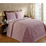 Better Trends 1 Piece Chenille Bedspread Full/Double Size 100% Cotton Chenille Bedding Lightweight Medallion Pattern Bedroom Decor Rio Collection