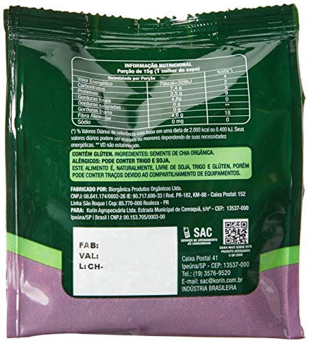 Semente de Chia Orgânica Korin - pct 200g