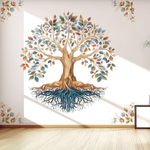 VePret Tree of Life Wall Decals with Mandala Design, Large Bohemian Removable Wall Art - Self-Adhesive Spiritual Home Decor for Bedroom, Nursery, Meditation Space, Accent