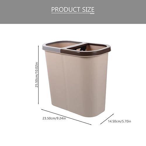 Miniatura 6 de Zerodeko Mini contenedores de basura dobles de plástico para cocina, 2 compartimentos, cubo de basura clasificado, cubo de basura para el hogar,