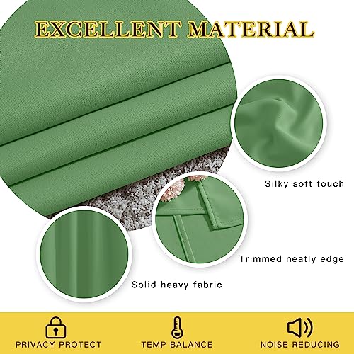 NICETOWN Room Divider 84 inch Curtain for Sliding Glass Door, Grommet Thermal Insulated Sound Reducing Window Treatment Draperies for Bedroom/Living Room, W100 x L84, 1 Panel, Froest Green