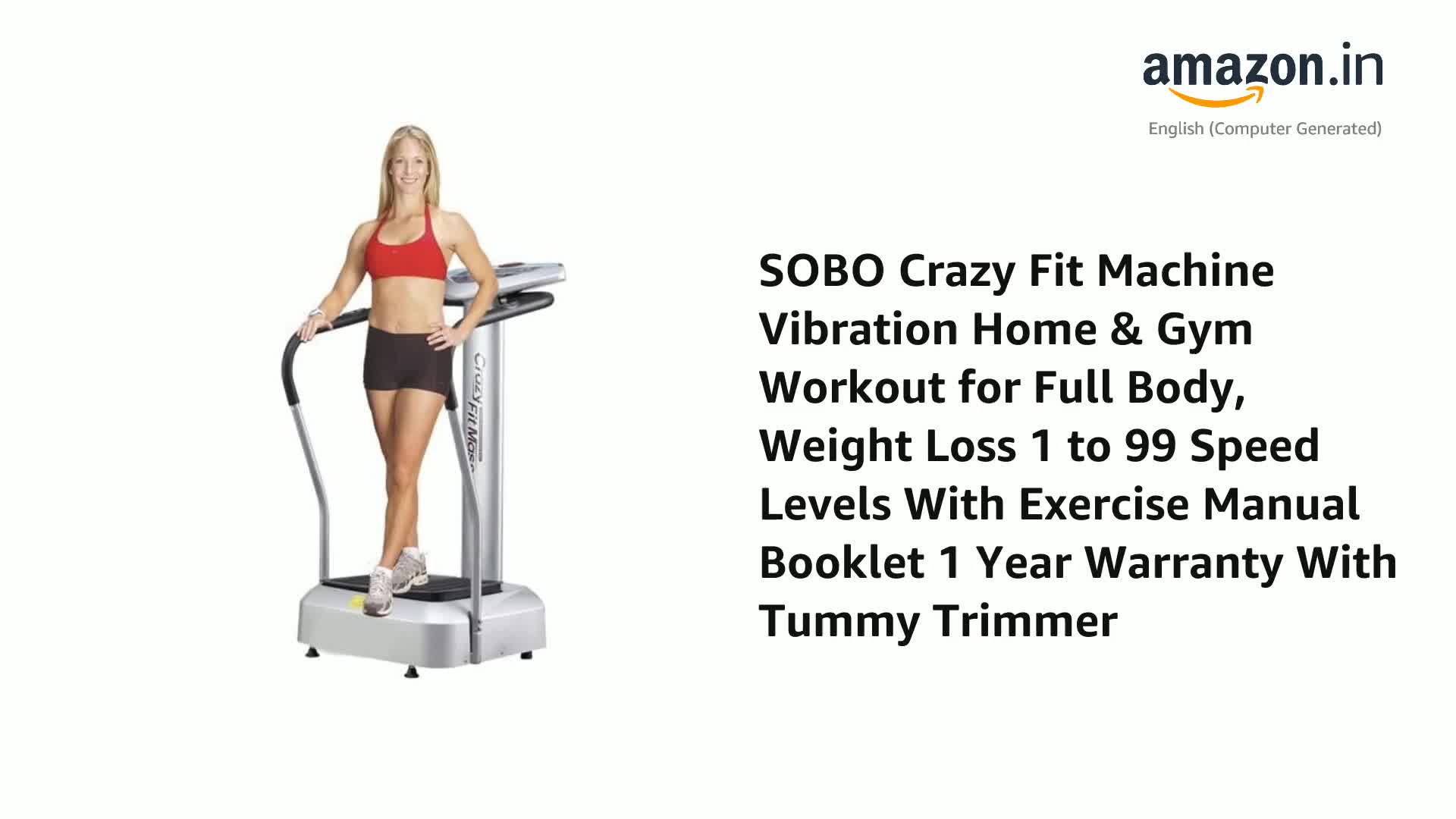 SOBO Crazy Fit Machine Vibration Home & Gym Workout for Full Body