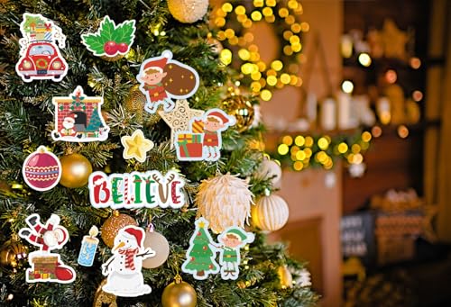 Image of Hying 56 PCS Christmas Cutouts Set - Xmas Snowman, Santa Gnomes, Winter Holiday Decorations for Bulletin Board, Classroom, Home - Cardstock Paper Cut-Outs