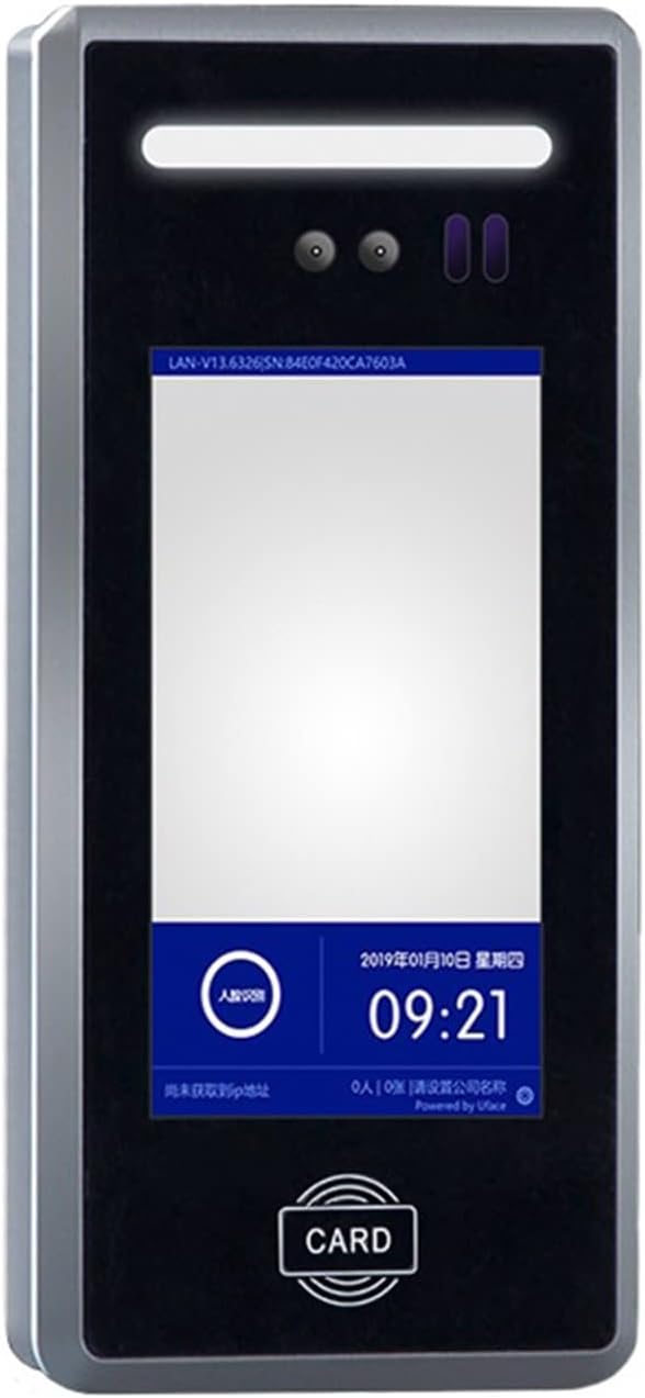 Biometric Employee Attendance Machine 5Inch Outdoor Dynamic Face Time Attendance Facial Access Control System Cloud Supported Free Software MD18 for Small Businesses and,